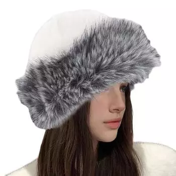1 шт. ветрозащитная женская зимняя теплая русская толстая искусственная меховая шапка рыболовная шапка из искусственного меха