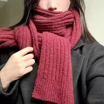 1 шт. ветрозащитный шарф для улицы в японском стиле вязаный шарф однотонный зимний теплый