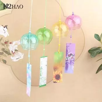 1 шт. ветряные колокольчики в японском стиле, новые, сделанные вручную, стеклянные, ветряные колокольчики, подарок на день рождения, домашний декор, ветряные колокольчики, закладка своими руками синий