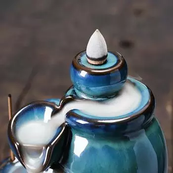 1 шт., винная банка типа керамические изделия ручной работы с синим водопадом, курильница для благовоний, держатель для палочек для благовоний, украшение для домашнего декора