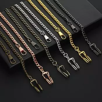 1 шт. винтажная бронзовая цепочка для карманных часов из черного золота для старинных кварцевых часов для женщин и мужчин чёрный