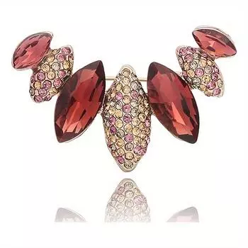 1 шт., винтажная брошь с цветочным принтом, сексуальная стильная красочная булавка со стразами, классический женский свадебный аксессуар, идеальный подарок для повседневной носки красный