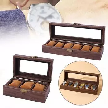 1 шт., винтажная деревянная коробка для хранения часов с несколькими отделениями, идеальный выбор для подарков, механическая шкатулка для часов в стиле ретро, 6 отделений