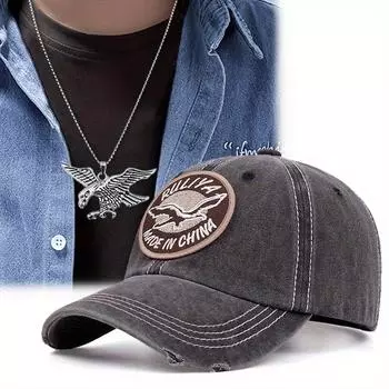 1 шт. винтажная джинсовая бейсболка, кепки Trucker и 1 шт. ожерелье чёрный