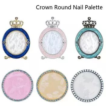 1 шт. винтажная палитра для дизайна ногтей Crown Pearl Nail Display Pad Nail Art Plate