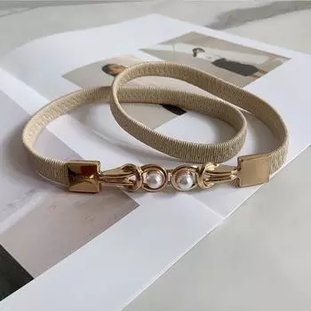 1 шт., винтажная простая металлическая пряжка с узлом для женщин, однотонный женский поясной ремень из кожи, украшение для платья, тонкий пояс as the picture