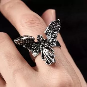 1 шт. винтажное открывающееся кольцо с ангелом