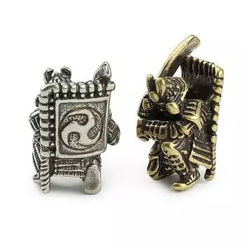 1 шт. винтажные латунные ножи дикого воина, бусины, зонтик, веревка, бусины, уличный нож, гаджеты, кулон, аксессуар из паракорда серебряный