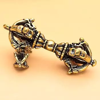 1 шт., винтажные латунные тибетские украшения ручной работы, буддийские медные пять долей, Дордже Ваджра, пестик, украшения для ключей, украшение для домашнего стола S