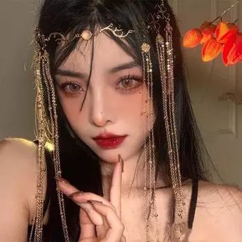 1 шт., винтажные украшения для волос, повязка для волос в китайском стиле, украшение для лба с кисточкой, головной убор, китайская шпилька, аксессуары для волос для женщин