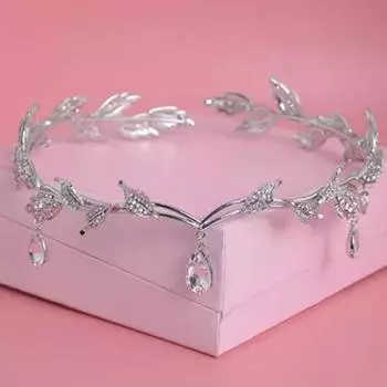 1 шт., винтажный хрустальный свадебный аксессуар для волос, свадебный горный хрусталь, водослив, лист, тиара, корона, аксессуары для волос подружки невесты золотой