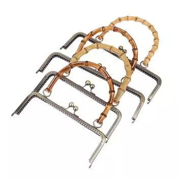 1 шт., винтажный металлический кошелек, рамка, застежка-поцелуй, замок с бамбуковой ручкой, ювелирные застежки, швейные застежки, принадлежности для изготовления кошелька as the picture