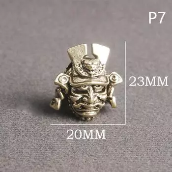 1 шт., винтажный самурайский шлем, нож, бусины, плетеные паракордовые шнурки, подвески, наружный повседневный зонтик, веревка, латунь, аксессуары для самостоятельного изготовления as the picture