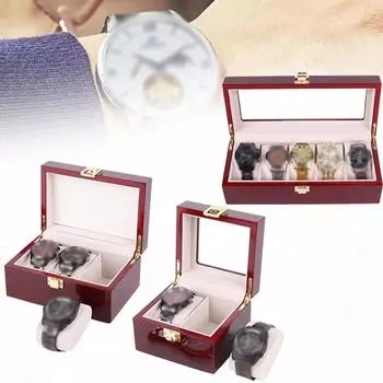 1 шт. витрина для часов для мужчин и женщин, визуальные часы, ювелирные изделия, деревянные держатели, коробки, роскошь, 2/3/5 сеток