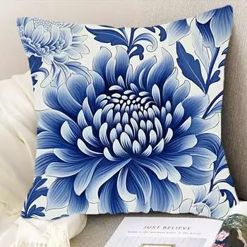 (1 шт. включая сердцевину подушки) Сине-белый фарфоровый чехол для диванной подушки в китайском стиле, прикроватная подушка, чехол для автомобильной подушки из красного дерева 45x45cm1pcs разноцветный