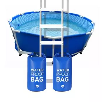 1 шт., водонепроницаемая лестница для бассейна, противовес, мешки с песком, уличная водонепроницаемая сумка, пляжный водонепроницаемый рюкзак, сетка из ПВХ с зажимом, 20 л 500D синий