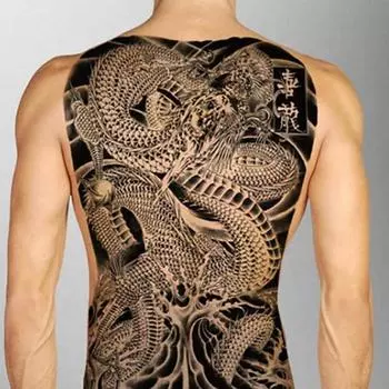 1 шт. водонепроницаемая наклейка для татуировки унисекс черный боди-арт на всю спину временные наклейки для вечеринки TB-002