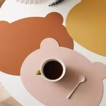 1 шт. водонепроницаемая подставка под чайную чашку из искусственной кожи с дизайном медведя в скандинавском стиле 37x28 см 1pc серый/синий