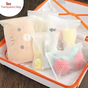 1 шт., водонепроницаемая полупрозрачная сумка для хранения на молнии, органайзер для одежды, нижнего белья, носков