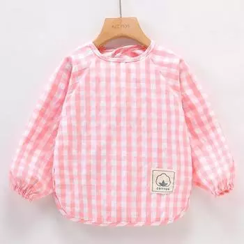 1 шт., водонепроницаемые нагрудники с длинными рукавами для детей от 0 до 3 лет, комбинезоны для детского питания, детская одежда, не требующий стирки фартук, костюм для мальчиков и девочек 90 0-1years old розовый