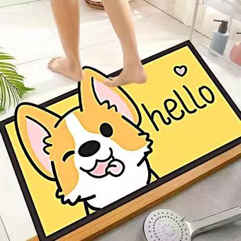 1 шт. водопоглощающий современный напольный коврик милый дверной коврик мультяшный кот собака дверной проем