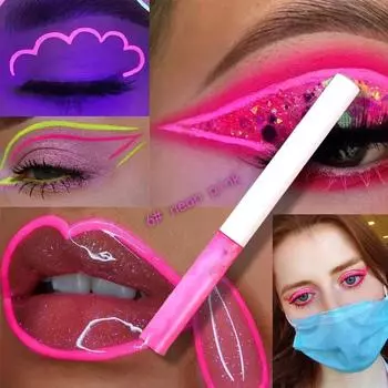 1 шт., водостойкая жидкая подводка для глаз, неоновая подводка для глаз, ручка, УФ-свет, пастель, черный свет, свечение глаз, косметика для макияжа, 8 цветов