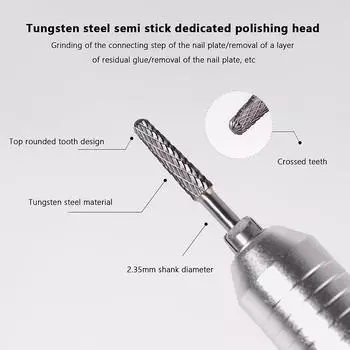 1 шт. вольфрамово-карбидное сверло для ногтей электрические фрезы для ногтей фреза для маникюрной машинки аксессуары для ногтей