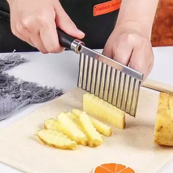 1 шт. волнообразный нож для картофеля из нержавеющей стали, многофункциональный кухонный бытовой нож для картофеля, необычный нож для резки овощей