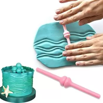 1 шт., волновая форма, пластиковая форма для помадки, торта, инструменты для моделирования волны, украшение, штамп, печать, резьба Sti