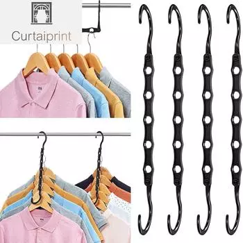 1 шт. волшебные вешалки, экономящие место, вешалки для шкафа, вешалка для экономии места, органайзер, многофункциональные вешалки, прочный пластик для хранения тяжелой одежды чёрный