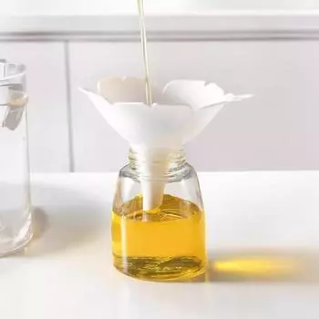 1 шт. воронки для жидкости в форме цветка, воронки в стиле цветка вишни, домашние воронки для оливкового масла, приправ, жидких порошков, кухонный дозатор белый