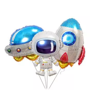 1 шт. воздушные шары для вечеринки в стиле астронавта, большие серебристые космические ракеты, космические корабли, тематические фольгированные шары для детского дня рождения, декор as shown