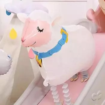 1 шт., воздушный шар с изображением прогулочной овцы, детский подарок, воздушный шар, праздничный подарок, украшение сцены, воздушный шар белый