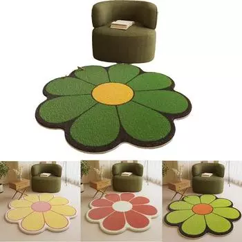 1 шт., впитывающая нескользящая подкладка для ног, дверь в спальню, туалет, мягкие коврики для пола, маленькие свежие цветы, коврик для входа в дом 60x60cm зелёный