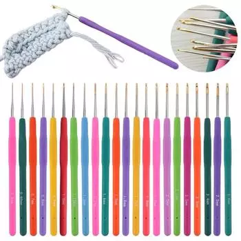 1 шт. вязальные спицы маленькие кружевные пряжа переплетения резиновая ручка крючки иглы 0,5 мм-2,5 мм