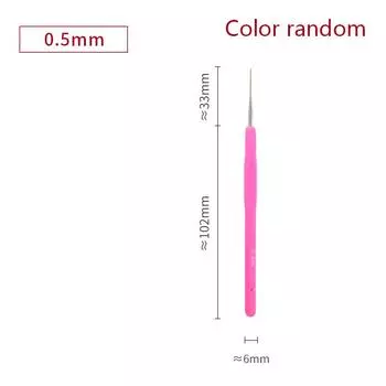 1 шт. вязальные спицы маленькие кружевные пряжа переплетения резиновая ручка крючки иглы 0,5 мм-2,5 мм 0.5mm