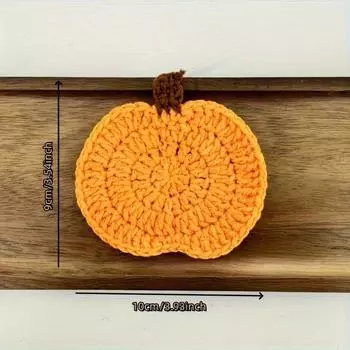 1 шт. вязаная крючком нескользящая вязаная подставка под стакан, держатель для кофе, чая, напитков, подставка под горячий напиток, кухонная теплоизоляционная подставка Pumpkin