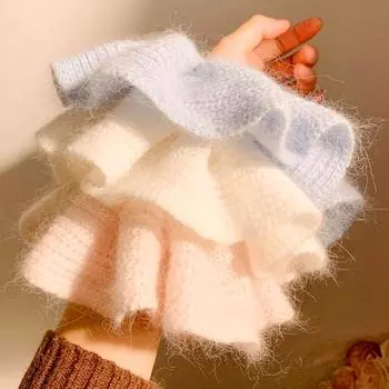 1 шт. вязаная повязка на голову нежная резинка для волос пленка ретро стиль головной убор корейский конский хвост зима очень большой размер розовый