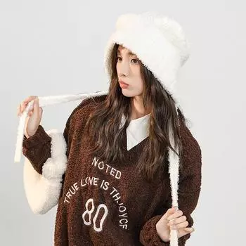 1 шт. вязаная шапка для защиты ушей медведя серый