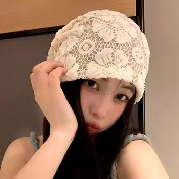 1 шт. вязаная шапка в стиле ретро, хлопковый кружевной пуловер, повязка на голову, мягкая дышащая шапка-бини, тюрбан, головной убор с цветочными узорами, ручная работа кофейный