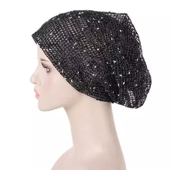 1 шт., вязаная вручную шапка-бини с выемкой в стиле ретро, вязаная шапка-пуловер, повязка на голову из кружевной сетки, мягкий дышащий тюрбан, головной убор