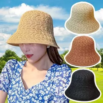 1 шт., вязаная вручную шляпа-ведро, рыбацкая шляпа, шляпа от солнца, полиэстеровая шапка с козырьком, защита от солнца на открытом воздухе хаки