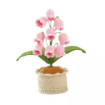 1 шт. вязаное крючком элегантное настольное украшение 5 цветов ландыши ручной работы цветы в горшках искусственные цветы
