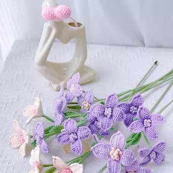 1 шт. вязаные цветы разноцветные свадебные украшения искусственные растения цветочная композиция своими руками ремесло домашний декор имитация букета