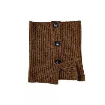 1 шт. вязаный шейный платок, шарф с высоким воротом, ветрозащитный, мягкий, утолщенный, в стиле ретро, зимний, теплый, съемный, однотонный