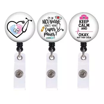 1 шт., вращающаяся катушка для бейджа с именем для врачей, медсестер, держатель для рабочих карт, аксессуары, зажим для карточек медицинских работников, пропуск персонала
