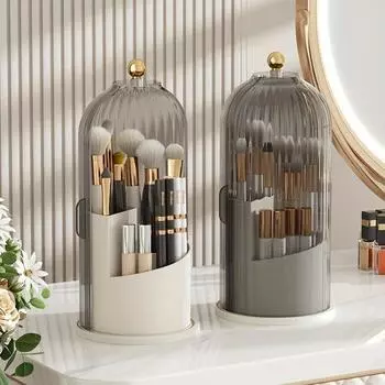 1 шт., вращающаяся на 360 ° птичья клетка, косметический ящик для хранения со съемным мини-шкафом - пыленепроницаемый и легко чистится чёрный