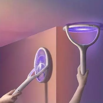 1 шт., вращающаяся на 90 градусов электрическая мухобойка, лампа-уничтожитель комаров, электрошокер, световой репеллент от насекомых 365 нм, мухобойка