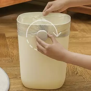 1 шт. вращающийся держатель для мусорного мешка - нескользящее крепление для мусорного ведра для кухни, ванной комнаты, гостиной и использования на открытом воздухе White*2