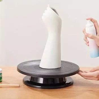 1 шт. вращающийся поворотный стол гравировальные колеса вращающийся черный поворотный стол для живописи легкий держатель для поворотного стола для живописи держатель для предметов дисплея 1pc чёрный